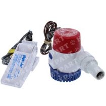 12V Submersible Bilge Pump Kit with Rule-a-matic Non-mercury Float Switch - Fuse Size 2.5A - 6gal/mi