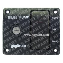 12V 3-Way Lighted Control Panel for Automatically Controlled Bilge Pumps - with Rocker Switch and Fu